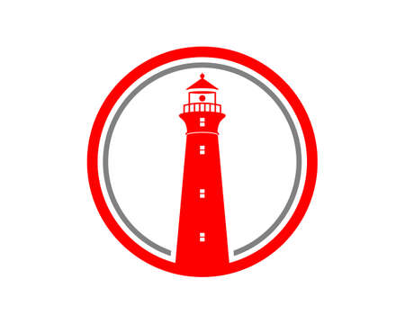 Red Lighthouse in the circleのイラスト素材