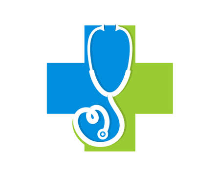 Stethoscope inside the medical symbolのイラスト素材