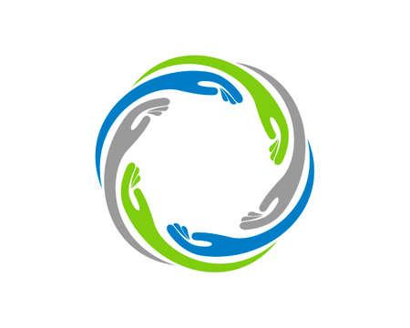 Helping hands forming a circleのイラスト素材