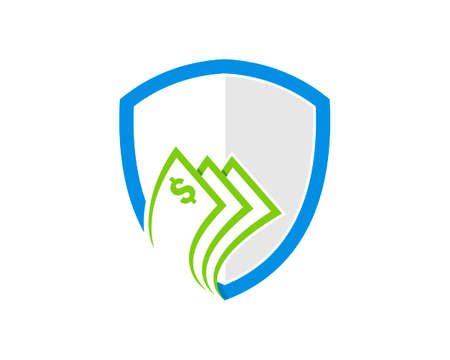 Money safe protection with the shieldのイラスト素材