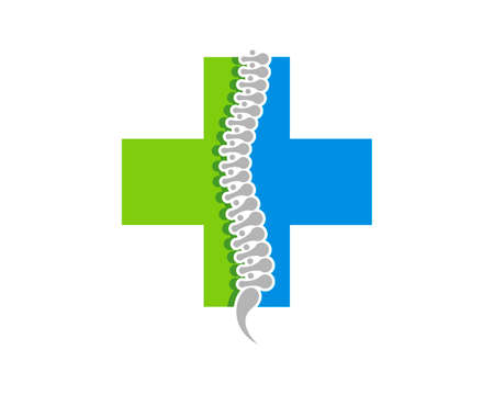 Healthy spine inside the medical symbolのイラスト素材