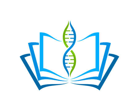 DNA education with open book the pageのイラスト素材