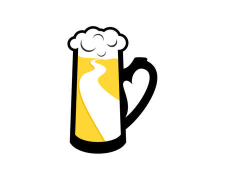 Beer glass with road way insideのイラスト素材