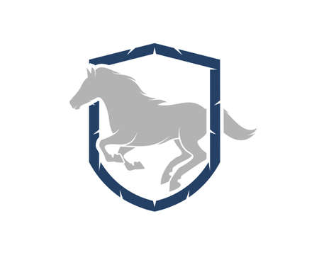 Running horse inside the shieldのイラスト素材