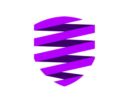 Purple shield with stripes styleのイラスト素材