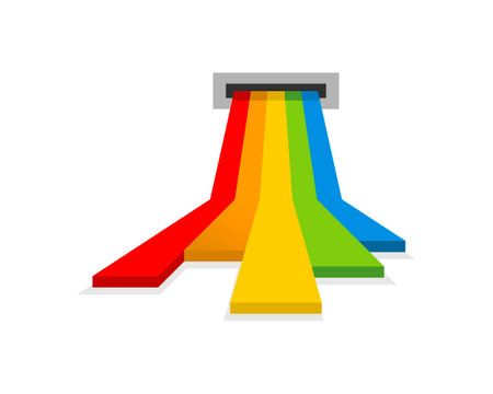 Rainbow color printing logoのイラスト素材