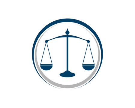 Law firm balance scale inside the circleのイラスト素材