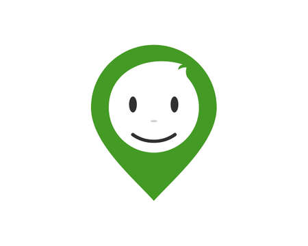green pin location with baby face insideのイラスト素材