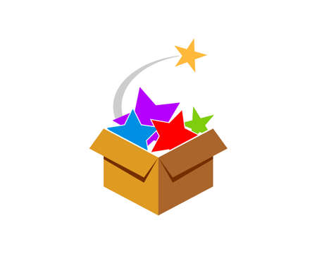 Box with rainbow star