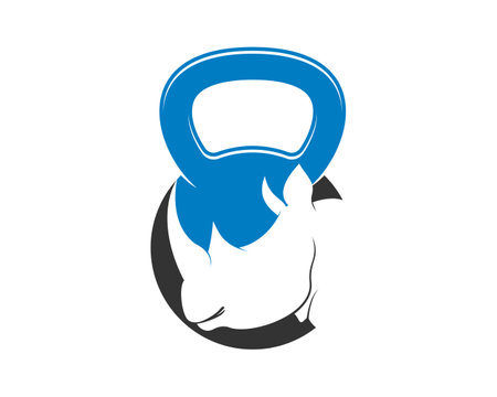 Kettle bell fitness with rhino insideのイラスト素材