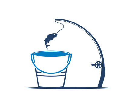 Fishing with the bucketのイラスト素材