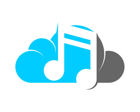 Music note inside the cloudのイラスト素材
