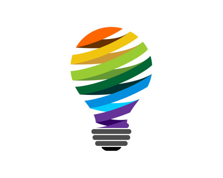 Bulb stripes with rainbow colorsのイラスト素材