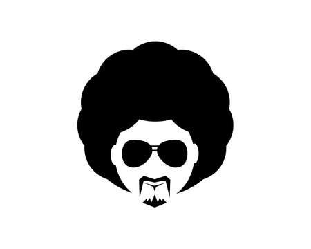 Afro hair style with eye glassのイラスト素材