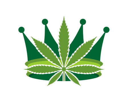 Cannabis king with crownのイラスト素材