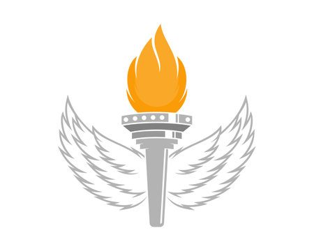 Torch fire with gray wings besideのイラスト素材