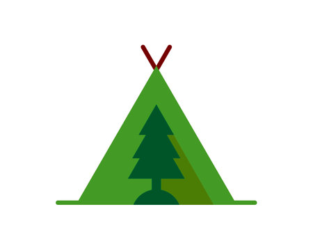 Vintage forest camping logoのイラスト素材