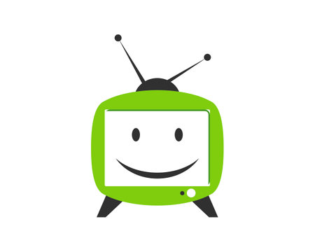 Simple television with happy smileのイラスト素材