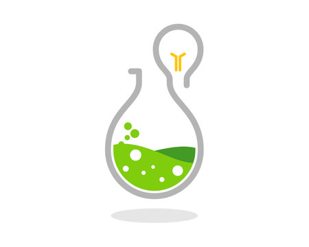 Lamp with bottle laboratory logoのイラスト素材