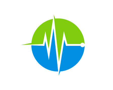 Circle shape with pulse insideのイラスト素材