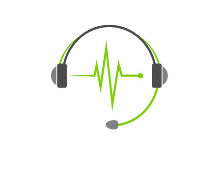 Simple head phone with pulse insideのイラスト素材