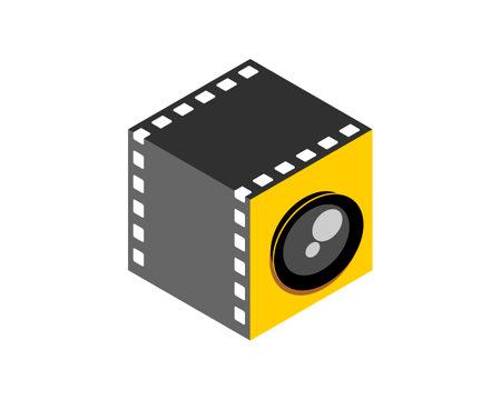 Simple camera box with film rollのイラスト素材