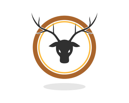 Circle shape with deer head insideのイラスト素材