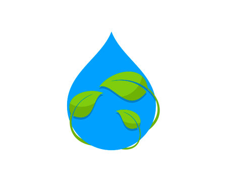 Water drop and nature leafのイラスト素材