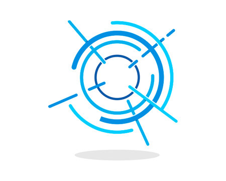 Abstract blue circle targetのイラスト素材