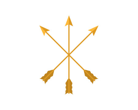 Three gold cross arrowのイラスト素材