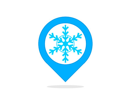 Snowflake inside the pin locationのイラスト素材