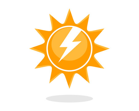 Shinning sun with lightning insideのイラスト素材