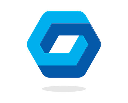 Abstract blue hexagonal shapeのイラスト素材