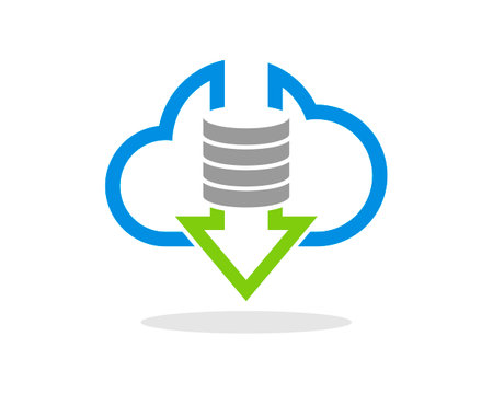 Simple cloud with coins and down arrowのイラスト素材