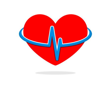 Heart with pulse surroundsのイラスト素材