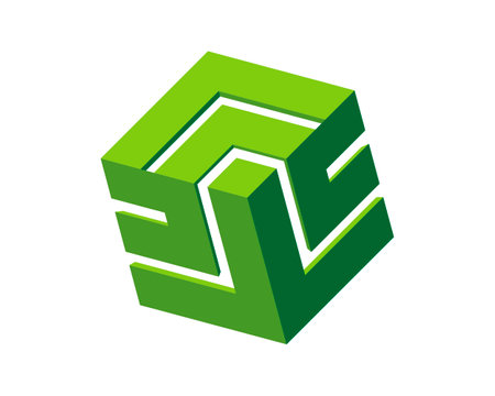 Green cube nature technologyのイラスト素材