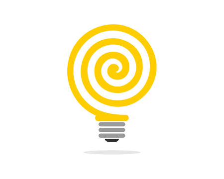 Light bulb with twirl outlineのイラスト素材