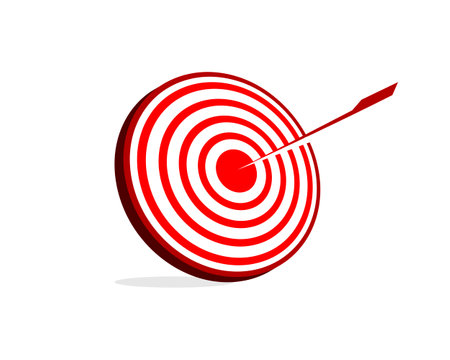 Simple bulls eye in red colorのイラスト素材