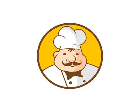 Professional chef in a circleのイラスト素材