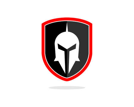 Shield with spartan helmet insideのイラスト素材