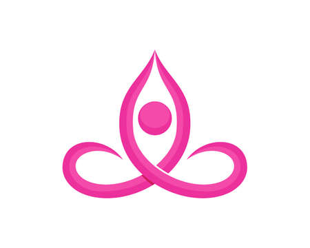 Abstract yoga people with purple colorのイラスト素材