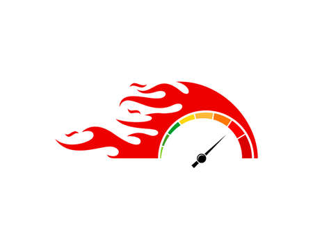Fire flames with speedometer insideのイラスト素材
