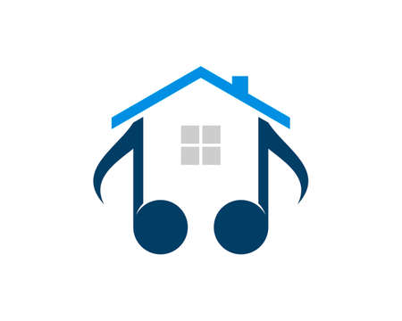 Simple house with music noteのイラスト素材