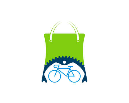 Shopping bag with gear bike insideのイラスト素材