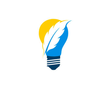 Bulb with feather writer insideのイラスト素材