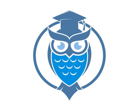 Owl education in the circleのイラスト素材