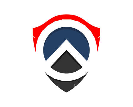 Spartan symbol inside the shield logoのイラスト素材