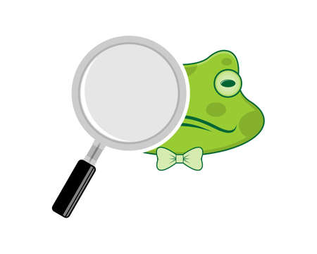 Magnifying glasses with frog headのイラスト素材