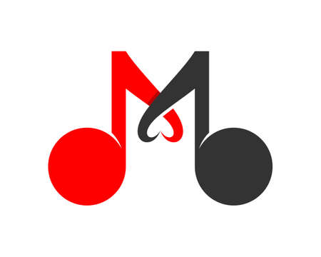 M letter formed from music noteのイラスト素材