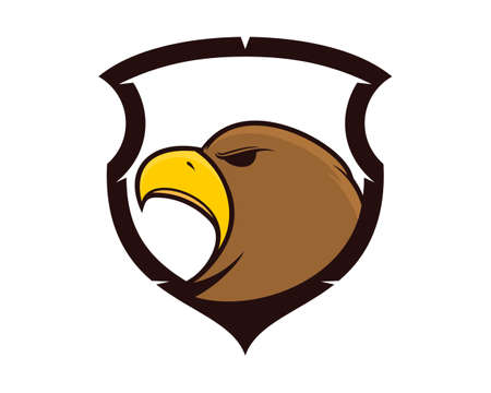 Eagle head in with shield